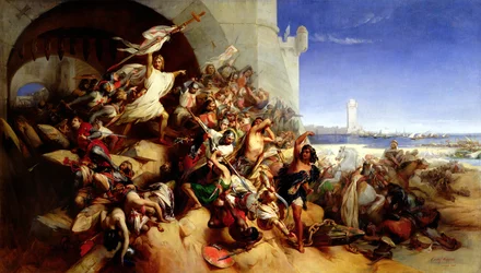 Obrona Rodos przez Foulquesa de Villareta (zm. 1327) i joannitów przeciw sułtanowi Osmanowi I (1258-1324) (1310-19), 1848